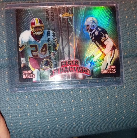 Deion Sanders + Champ Bailey (rc) Topps Finest "Main Attractions" Refractor Card - Picture 9 of 11